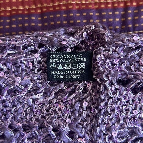 Noelle infinity scarf.  Lilac/light purple with sequins. - Picture 4 of 4
